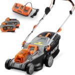 FUXTEC Akku Rasenmäher 40V (2x20V) E2RM43- Schnittbreite 43cm, Variable Schnitthöhe, Elektrorasenmäher, Kabellos (Li-Ion Akku & Ladegerät inklusive)