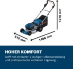 Bosch Professional 18V System Akku-Rasenmäher GRA 18V2-46 (Schnittbreite: 46 cm, 6-stufige Höheneinstellung, 60-Liter-Textil-Grasfangkorb, inkl. 2 x Isolierschlüssel, Mulcher)