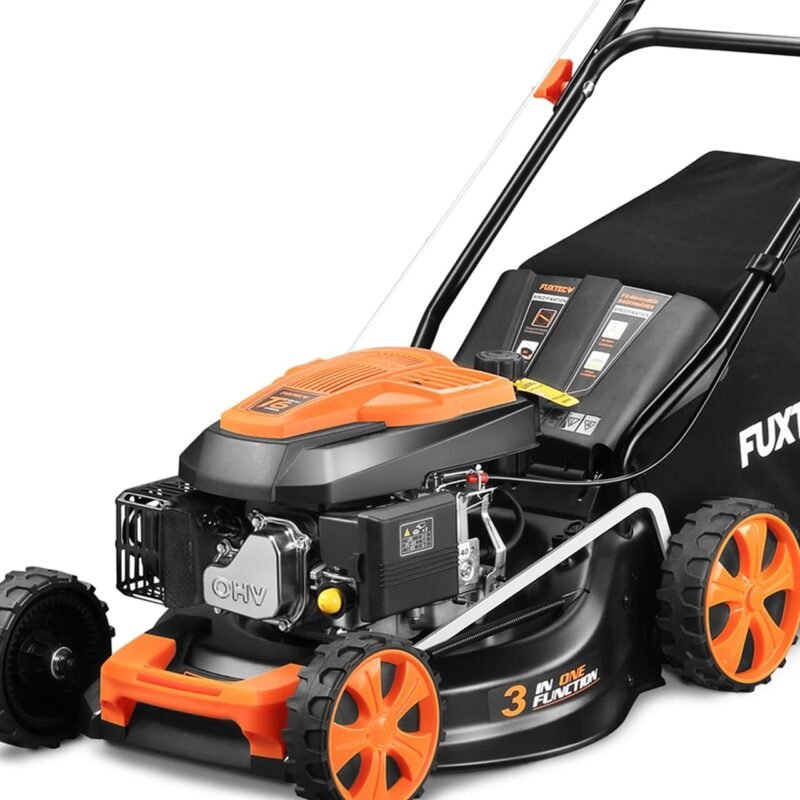 FUXTEC 3in1 Benzin Rasenmäher FX-RM4646ECO • 3,5PS 2,6kW 4-Takt Motor 146ccm • 46cm Schnittbreite 7 Stufen 25–75mm • 50L Fangkorb • Mulchfunktion & Heckauswurf • Leichtgewicht 25kg