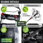 BRAST® Benzin Rasenmäher Trike mit Antrieb | 5,2kW(7PS) | 53cm Schnittbreite | viele Modelle | TÜV | 4 Takt OHV Motor | 30-80mm Schnitthöhe | 60L Fangkorb | Stahlgehäuse | Trike