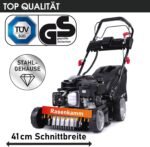 BRAST® Benzin Rasenmäher mit Antrieb | 3,0kW (4,1PS) | Elektrostart | 41cm Schnittbreite | viele Modelle | TÜV | 4 Takt OHV Motor | 25-75mm Schnitthöhe | 40L Fangkorb | Stahlgehäuse | 16145 Estart