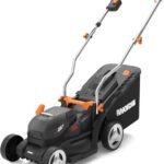 WORX WG733E Akku-Rasenmäher 20V, 33cm Schnittbreite, 35L Grasfangkorb (leistungsstarker Brushless-Motor, 6 Schnitthöheneinstellungen (25-75mm), Intellicut Technologie, inkl. 4Ah Akku & Ladegerät)