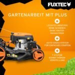 FUXTEC 4in1 Benzin Rasenmäher FX-RM5196 mit Edge-Cut, Gartenmäher inkl. Seitenauswurf-Funktion, 51 cm Schnittbreite, 4-Takt mit Hinterradantrieb, kugelgelagerte Big Wheel Räder, 60L Grasfangkorb