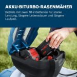 Bosch Professional 18V System Akku-Rasenmäher GRA 18V2-46 (Schnittbreite: 46 cm, 6-stufige Höheneinstellung, 60-Liter-Textil-Grasfangkorb, inkl. 2 x Isolierschlüssel, Mulcher)