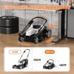 U20 Litheli Akku Rasenmäher, 2 x 20V, 43cm Schnittbreite, Brushless, bis 500 m², 40L Fangkorb, 25-75 mm Schnitthöhe, inkl. 2 x 4,0 Ah Akkus