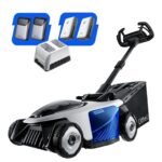 U20 Litheli Akku Rasenmäher, 2 x 20V, 43cm Schnittbreite, Brushless, bis 500 m², 40L Fangkorb, 25-75 mm Schnitthöhe, inkl. 2 x 4,0 Ah Akkus