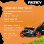 FUXTEC 3in1 Benzin Rasenmäher FX-RM4646ECO • 3,5PS 2,6kW 4-Takt Motor 146ccm • 46cm Schnittbreite 7 Stufen 25–75mm • 50L Fangkorb • Mulchfunktion & Heckauswurf • Leichtgewicht 25kg