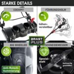 BRAST® Benzin Rasenmäher mit Antrieb | 5,2kW (7PS) | 55cm Schnittbreite | viele Modelle | TÜV | 30-80mm Schnitthöhe | 60L Fangkorb | 4 Takt OHV Motor | Stahlgehäuse | Power