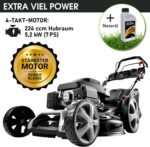 BRAST® Benzin Rasenmäher mit Antrieb | 5,2kW (7PS) | 55cm Schnittbreite | viele Modelle | TÜV | 30-80mm Schnitthöhe | 60L Fangkorb | 4 Takt OHV Motor | Stahlgehäuse | Power