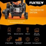 FUXTEC 4in1 Benzin Rasenmäher FX-RM5196 mit Edge-Cut, Gartenmäher inkl. Seitenauswurf-Funktion, 51 cm Schnittbreite, 4-Takt mit Hinterradantrieb, kugelgelagerte Big Wheel Räder, 60L Grasfangkorb