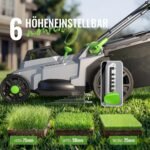 ​ETOOLAB Akku-Rasenmäher 40V, 43cm Schnittbreite, bis 500 m², Brushless, Mulch-Kit, 50L Fangkorb, 25-75 mm Schnitthöhe, 2X 4,0 Ah Akkus+Ladegerät