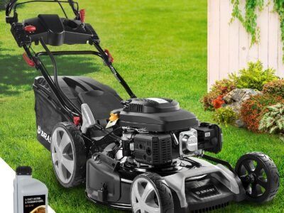 BRAST® Benzin Rasenmäher mit Antrieb | 5,2kW (7PS) | 55cm Schnittbreite | viele Modelle | TÜV | 30-80mm Schnitthöhe | 60L Fangkorb | 4 Takt OHV Motor | Stahlgehäuse | Power