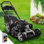 BRAST® Benzin Rasenmäher mit Antrieb | 5,2kW (7PS) | 55cm Schnittbreite | viele Modelle | TÜV | 30-80mm Schnitthöhe | 60L Fangkorb | 4 Takt OHV Motor | Stahlgehäuse | Power