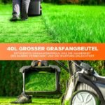 U20 Litheli Akku Rasenmäher, 2 x 20V, 43cm Schnittbreite, Brushless, bis 500 m², 40L Fangkorb, 25-75 mm Schnitthöhe, inkl. 2 x 4,0 Ah Akkus