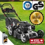 BRAST® Benzin Rasenmäher mit Antrieb | 5,2kW (7PS) | Elektrostart | 55cm Schnittbreite | viele Modelle | TÜV | 30-80mm Schnitthöhe | 60L Fangkorb | 4 Takt OHV Motor | Stahlgehäuse | ESTART Speed