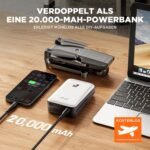 U20 Litheli Akku Rasenmäher, 2 x 20V, 43cm Schnittbreite, Brushless, bis 500 m², 40L Fangkorb, 25-75 mm Schnitthöhe, inkl. 2 x 4,0 Ah Akkus