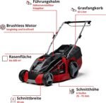 Einhell Akku-Rasenmäher GE-cm 43 Li M Kit Power X-Change (36V, 43 cm Schnittbreite, bis 600 m², Brushless, Mulch-Kit, 63L Fangkorb, 25-75 mm Schnitthöhe, inkl. 2X 4,0Ah + 2X Ladegerät)