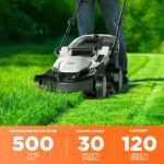 U20 Litheli Akku Rasenmäher, 2 x 20V, 43cm Schnittbreite, Brushless, bis 500 m², 40L Fangkorb, 25-75 mm Schnitthöhe, inkl. 2 x 4,0 Ah Akkus