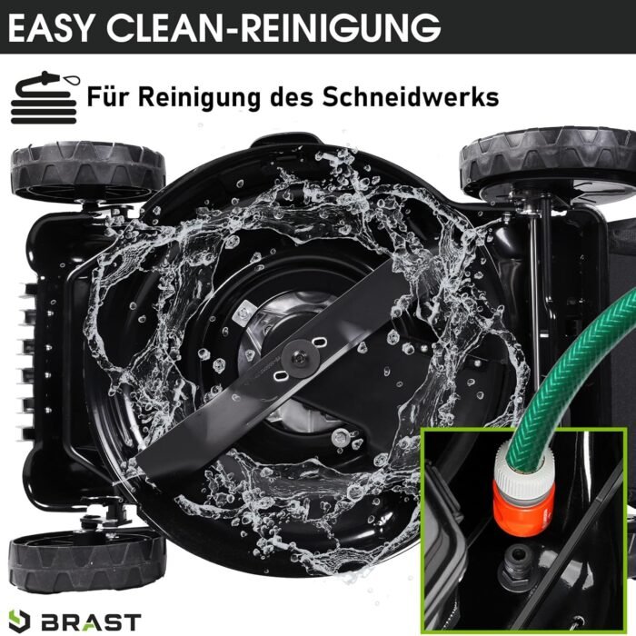 BRAST® Benzin Rasenmäher mit Antrieb | 5,2kW (7PS) | 55cm Schnittbreite | viele Modelle | TÜV | 30-80mm Schnitthöhe | 60L Fangkorb | 4 Takt OHV Motor | Stahlgehäuse | Power