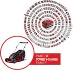 Einhell Akku-Rasenmäher GE-cm 43 Li M Kit Power X-Change (36V, 43 cm Schnittbreite, bis 600 m², Brushless, Mulch-Kit, 63L Fangkorb, 25-75 mm Schnitthöhe, inkl. 2X 4,0Ah + 2X Ladegerät)