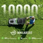 ​ETOOLAB Akku-Rasenmäher 40V, 43cm Schnittbreite, bis 500 m², Brushless, Mulch-Kit, 50L Fangkorb, 25-75 mm Schnitthöhe, 2X 4,0 Ah Akkus+Ladegerät