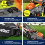 MASKO® Akku Rasenmäher mit Mulchfunktion, 2X Akkus Li-Ion Batterie 4Ah & Doppel-Ladegerät Rasentrimmer 37cm Schnitt-Breite 6X Höhenverstellbar 40L Fangkorb Flächen bis 600m² inkl. Handschuhe & Bürste